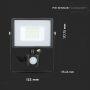 Rotatable LED Floodlights with PIR Sensor - Samsung - IP65 - Black - 20W - 1600 Lumens - 4000K - 5 Years