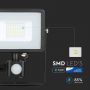 Rotatable LED Floodlights with PIR Sensor - Samsung - IP65 - Black - 20W - 1600 Lumens - 4000K - 5 Years