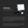 Rotatable LED Floodlights with PIR Sensor - Samsung - IP65 - Black - 20W - 1600 Lumens - 4000K - 5 Years