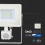 Rotatable LED Floodlights with PIR Sensor - Samsung - IP65 - White - 30W - 2400 Lumens - 3000K - 5 Years