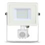 Rotatable LED Floodlights with PIR Sensor - Samsung - IP65 - White - 30W - 2400 Lumens - 3000K - 5 Years