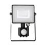 Rotatable LED Floodlights with PIR Sensor - Samsung - IP65 - Black - 30W - 2400 Lumens - 3000K - 5 Years