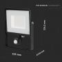 Rotatable LED Floodlights with PIR Sensor - Samsung - IP65 - Black - 50W - 4000 Lumens - 3000K - 5 Years