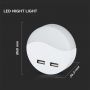 Applique LED ronde - Veilleuse - USB - Samsung - IP20 - Blanc - 0.4W - 10 Lumens - 3000K