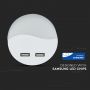 Applique LED ronde - Veilleuse - USB - Samsung - IP20 - Blanc - 0.4W - 10 Lumens - 3000K