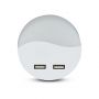 Applique LED ronde - Veilleuse - USB - Samsung - IP20 - Blanc - 0.4W - 10 Lumens - 3000K