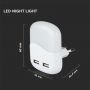 Square LED Wall Lights - Night Lights - USB - Samsung - IP20 - White - 0.4W - 10 Lumens - 3000K