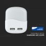 Square LED Wall Lights - Night Lights - USB - Samsung - IP20 - White - 0.4W - 10 Lumens - 3000K