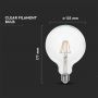 LED Bulbs - G125 Globe E27 - IP20 - Transparent - 6 Watts - 806 Lumens - 6400K - 2 Years