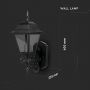 E27 Outdoor Lighting - Wall Lamps - Up - Matt Black - IP44