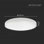 LED Round Dome Lights - 225mm - IP44 - White - 18W - 1800 Lumens - 6500K