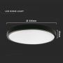 LED Round Dome Lights - Black - 225mm - IP44 - 18W- 1800 Lumens - 6500K