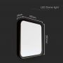 VT-8618 18W LED DOME LIGHT 6500K SQUARE BLACK FRAME IP44