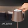 Wiederaufladbare Tischleuchte - Touch Dimming (3000K Warm White) - (H) 38,6 cm Ø7,9 cm Sockel (Corten) | Leuchtet bis zu 10 Stunden - Schutz vor Feuchtigkeit und Staub