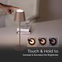 Wiederaufladbare Tischleuchte - Touch Dimming (3000K Warm White) - (H) 38,6 cm Ø7,9 cm Sockel (Corten) | Leuchtet bis zu 10 Stunden - Schutz vor Feuchtigkeit und Staub