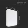 LED Square Dome Lights with Sensor - 225mm - IP44 - White - 18W - 1800 Lumens - 4000K