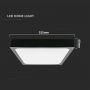 LED Square Dome Lights with Sensor - Black - 225mm - IP44 - 18W - 1800 Lumens - 4000K