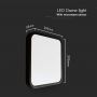 LED Dome Lights - Square Dome Lights - Sensor - IP44 - Black - 18 Watts - 1830 Lumens - 4000K