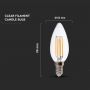 LED Bulbs - Candle E14 - IP20 - Transparent - 5.5 Watts - 600 Lumens - 4000K - 2 Years