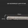 LED Batten Fittings - Hermetic Seal - IP65 - Model No: - VT-12005-H