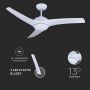 Ceiling Fan DC Motor - White - 35 Watts - 1500 Lumens - 3IN1