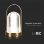 Gold Rechargeable Table Lamps - French - IP20 - 1W - 55 Lumens - 3IN1