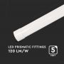 White LED Batten Fittings - Prismatic - 120lm/w - IP20 - 40W - 4800 Lumens - 4000K - 120CM