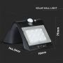 Black Solar Wall Lights - IP65 - 1.5W - 220 Lumens - 4000K