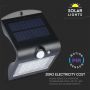 Black Solar Wall Lights - IP65 - 1.5W - 220 Lumens - 4000K