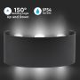 Black LED Wall Lights - Semi - Oval - Bridgelux - IP54 - 6W - 540 Lumens - 3000K