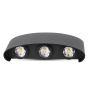 Black LED Wall Lights - Semi - Oval - Bridgelux - IP54 - 6W - 540 Lumens - 3000K