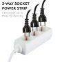 3 Ways Extension Sockets - IP20 - White - 3 m wire