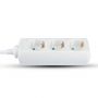 3 Ways Extension Sockets - IP20 - White - 3 m wire