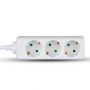 3 Ways Extension Sockets - IP20 - White - 3 m wire