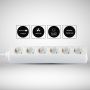 6 Ways Extension Sockets - IP20 - White - 1.5 m wire