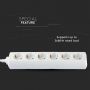 6 Ways Extension Sockets - IP20 - White - 1.5 m wire