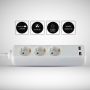 3 Ways Extension Sockets - USB - IP20 - White - 1.5 m wire