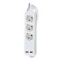 3 Ways Extension Sockets - USB - IP20 - White - 1.5 m wire