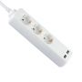 3 Ways Extension Sockets - USB - IP20 - White - 5 m wire