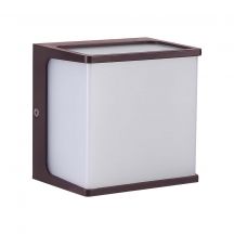 LED Wall Lights - Outdoor Square Lights - IP65 - Brown Body - 8 Watts - 750 Lumens - 3000K