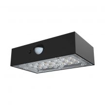 Solar Wall Lights - Sensor - IP65 - Black Body - 3 Watts - 350 Lumens - 4000K+3000K