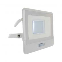 LED Floodlights with PIR Sensor - Samsung - IP65 - White - 30W - 2340 Lumens - 6500K - 5 Years