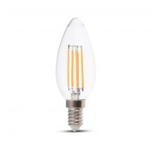 E14 Transparent LED Bulbs - Clear - Candle - IP20 - 4W - 400 Lumens - 3000K