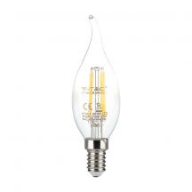 LED Bulbs - Candle E14 - IP20 - Transparent - 4 Watts - 400 Lumens - 3000K - 2 Years