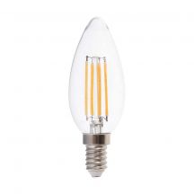 E14 Transparent LED Bulbs - Clear - Candle -IP20 - 4W - 400 Lumens - 6500K