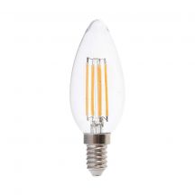 LED Bulbs - Candle E14 - IP20 - Transparent - 6 Watts - 600 Lumens - 3000K - 2 Years