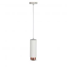 LED Spotlights - Suspended Fittings - GU10 - IP20 - White+Matt Rose Gold - 5 Years