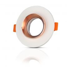 LED Spotlights - Recessed Fitting - GU10 - IP20 - White+Matt Rose Gold - 5 Years - Model No: - VT-862-MRP