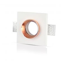 LED Spotlights - Recessed Fitting - GU10 - IP20 - White+Matt Rose Gold - 5 Years - Model No: - VT-866-SQ-G