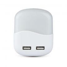 Square LED Wall Lights - Night Lights - USB - Samsung - IP20 - White - 0.4W - 10 Lumens - 3000K